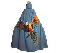 HJFCZH Cape à capuche imprimée perroquet volant pour adulte à porter pendant Halloween, jeu de rôle
