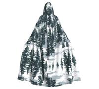 HJFCZH Cape à capuche imprimée Snow On The Pine Trees pour adulte pour diverses fêtes et carnaval