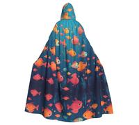 HJFCZH Cape à capuche imprimée The Happy World Of Little Fish pour adultes pour diverses fêtes et carnaval
