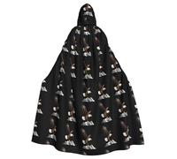 HJFCZH Cape à capuche motif aigle sur la montagne enneigée pour Halloween adulte super large avec nœud papillon, sans fermeture éclair