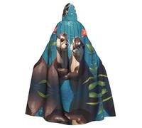 HJFCZH Cape à capuche Otters In Love Picture Halloween pour adulte assurant un entretien facile et une utilisation durable