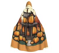 HJFCZH Cape à capuche pour adulte avec image de maison de citrouille