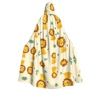 HJFCZH Cape à capuche pour adulte avec image de petit lion de dessin animé pour Halloween, jeu de rôle