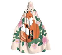 HJFCZH Cape à capuche pour adulte avec image de renard et fleur brisée