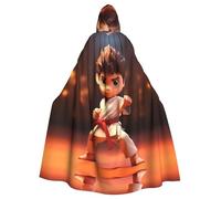 HJFCZH Cape à capuche pour adulte avec impression de karaté de dessin animé pour Halloween est une cape super grande, confortable et durable