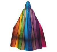 HJFCZH Cape à capuche pour adulte avec impression sur fond en bois coloré arc-en-ciel, super grande, confortable et durable