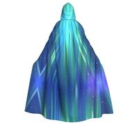 HJFCZH Cape à capuche pour adulte avec imprimé aurore boréale bleue pour diverses fêtes et carnaval