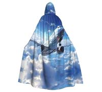 HJFCZH Cape à capuche pour adulte avec imprimé avion volant pour diverses fêtes et carnaval