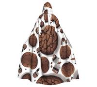 HJFCZH Cape à capuche pour adulte avec imprimé biscuits au chocolat pour diverses fêtes et carnaval
