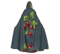 HJFCZH Cape à capuche pour adulte avec imprimé cerise fraîche pour diverses fêtes et carnaval