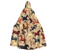 HJFCZH Cape à capuche pour adulte avec imprimé cheval au galop pour diverses fêtes et carnaval