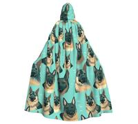 HJFCZH Cape à capuche pour adulte avec imprimé chien de berger allemand pour diverses fêtes et carnaval