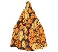 HJFCZH Cape à capuche pour adulte avec imprimé cookies et pépites de chocolat pour Halloween assurant un entretien facile et une utilisation durable
