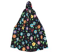 HJFCZH Cape à capuche pour adulte avec imprimé de petites fleurs joyeuses pour diverses fêtes et carnaval