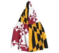 HJFCZH Cape à capuche pour adulte avec imprimé drapeau de l'État du Maryland pour Halloween assurant un entretien facile et une utilisation durable