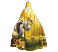 HJFCZH Cape à capuche pour adulte avec imprimé écureuil mangeant des noyers pour Halloween pour diverses fêtes et carnaval
