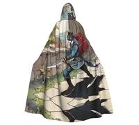 HJFCZH Cape à capuche pour adulte avec imprimé épée de chat pour diverses fêtes et carnaval