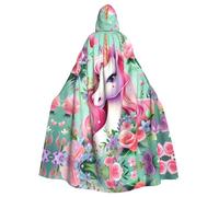 HJFCZH Cape à capuche pour adulte avec imprimé licorne rose pour diverses fêtes et carnaval