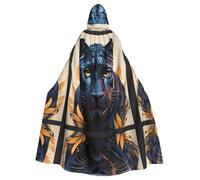 HJFCZH Cape à capuche pour adulte avec imprimé panthère animale pour Halloween, jeu de rôle