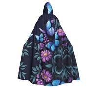 HJFCZH Cape à capuche pour adulte avec imprimé papillon bleu et violet pour diverses fêtes et carnaval