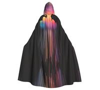 HJFCZH Cape à capuche pour adulte avec imprimé pluie arc-en-ciel colorée et super grande, confortable et durable