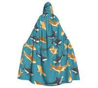 HJFCZH Cape à capuche pour adulte avec imprimé requins marteaux pour Halloween, jeux de rôle