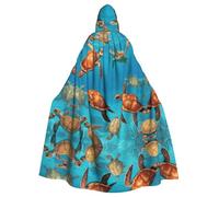 HJFCZH Cape à capuche pour adulte avec imprimé tortues de mer pour diverses fêtes et carnaval