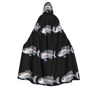 HJFCZH Cape à capuche pour adulte avec motif lanterne et poisson lumineux pour Halloween, jeu de rôle