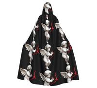 HJFCZH Cape à capuche pour adulte avec nœud papillon, motif Cupidon tirant dans l'amour, sans fermeture éclair