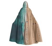HJFCZH Cape à capuche pour adulte avec vue aérienne de la plage pour Halloween assurant un entretien facile et une utilisation durable