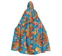 HJFCZH Cape à capuche pour adulte en forme de bonhomme en pain d'épice pour Halloween et carnaval