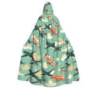 HJFCZH Cape à capuche pour adulte imprimée avion Halloween pour diverses fêtes et carnaval