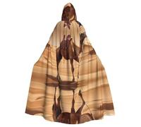 HJFCZH Cape à capuche pour adulte, motif chameau, sable du désert, pour Halloween, jeu de rôle