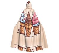 HJFCZH Cape à capuche pour adulte Motif cornet de crème glacée de dessin animé