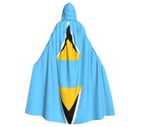 HJFCZH Cape à capuche pour adulte motif drapeau de Sainte-Lucie avec nœud papillon, sans fermeture éclair