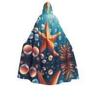 HJFCZH Cape à capuche pour adulte Motif étoile de mer dans des bulles pour diverses fêtes et carnaval