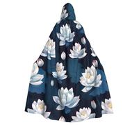 HJFCZH Cape à capuche pour adulte motif fleur de lotus avec nœud papillon, sans fermeture éclair