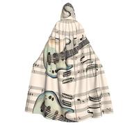 HJFCZH Cape à capuche pour adulte, motif guitare, basse, instruments de musique, avec nœud papillon, sans fermeture éclair