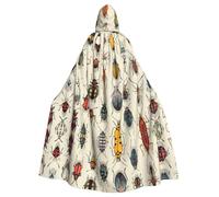 HJFCZH Cape à capuche pour adulte motif insectes étranges avec nœud papillon, sans fermeture éclair