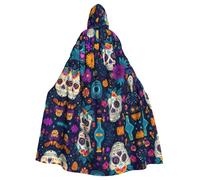 HJFCZH Cape à capuche pour adulte Motif Jour des morts pour Halloween, jeux de rôle