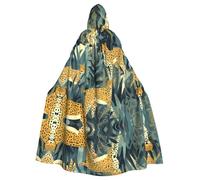 HJFCZH Cape à capuche pour adulte Motif léopard à la recherche d'une proie pour Halloween, jeu de rôle
