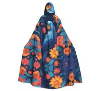 HJFCZH Cape à capuche pour adulte Motif perroquet bleu avec fleurs
