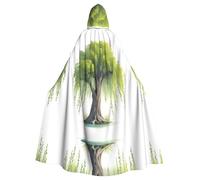 HJFCZH Cape à capuche pour adulte Motif saule vert