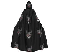 HJFCZH Cape à capuche pour adulte « The Devil Smiles on the face of the tiger Picture Halloween » pour adulte à porter pendant Halloween, les jeux de rôle