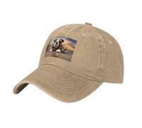HJFCZH Casquette de baseball en denim délavé noir avec sangle réglable, motif bouledogue anglais, classique en coton pour homme et femme, naturel, Taille unique
