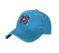 HJFCZH Casquette de baseball noire pour adulte avec motif pingouin portant des fleurs pour homme et femme, Bleu, taille unique