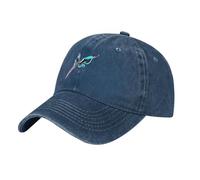 HJFCZH Casquette de baseball réglable en denim délavé noir avec motif papillon percé par une épée pour homme et femme, bleu marine, Taille unique