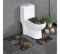HJFCZH Castle Garden - Lot de 3 tapis de salle de bain imprimés antidérapants (61 x 40,6 cm) pour toilettes, meuble-lavabo et toilettes, facile à nettoyer