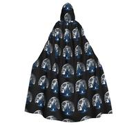 HJFCZH Castle on the Moon Prints Halloween Cape à capuche pour adulte Grande cape à capuche avec nœud papillon, sans fermeture éclair