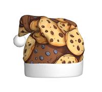 HJFCZH Chapeau de Noël avec imprimé biscuits aux pépites de chocolat pour adulte, doux, léger et moelleux pour homme et femme